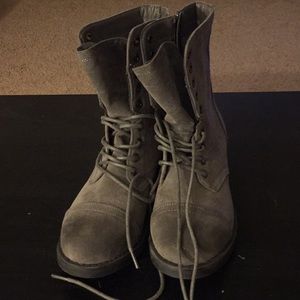 Gray Combat Boots